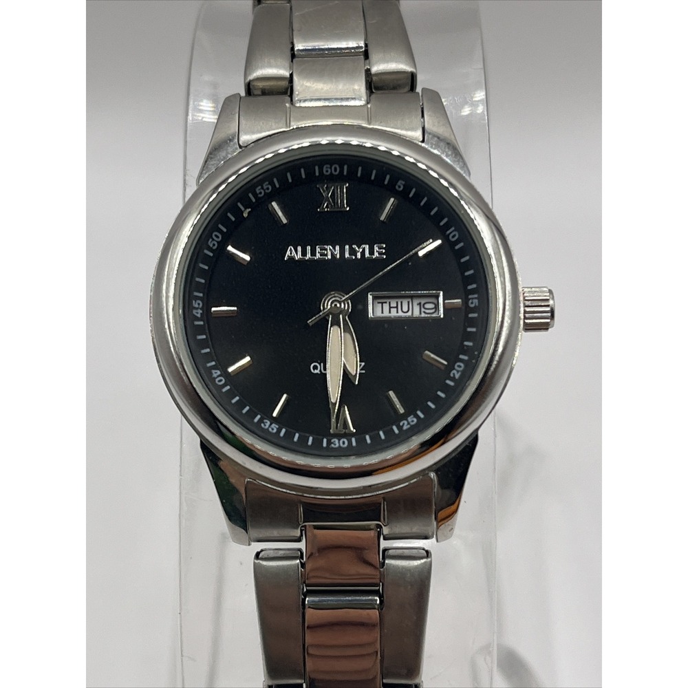 Allen Lyle Women's Quartz Watch Day/Date Black Dial- New Battery